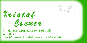 kristof csemer business card